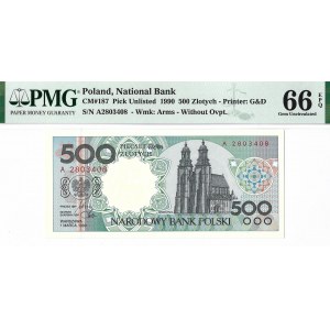 IIIRP, 500 złotych 1990 - A - PMG 66 EPQ