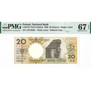 IIIRP, 20 złotych 1990 - C - PMG 67 EPQ