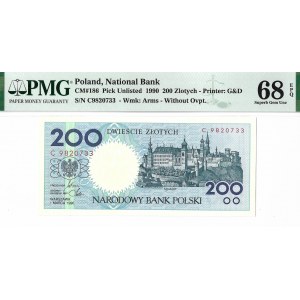 IIIRP, 200 złotych 1990 - C - PMG 68 EPQ