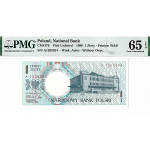 IIIRP, 1 złoty 1990 - A - PMG 65 EPQ