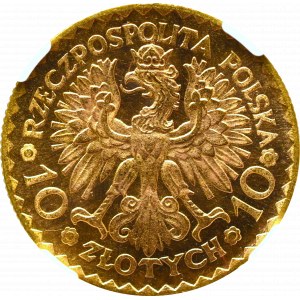 II Republic of Poland, 10 zloty 1925 - NGC MS65 PL