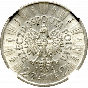 II Rzeczpospolita, 2 złote 1934 Piłsudski - NGC MS62