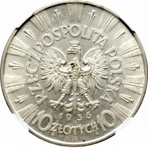 II Rzeczpospolita, 10 złotych 1936 Piłsudski - NGC MS63