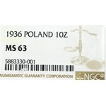 II Republic of Poland, 10 zloty 1936 Pilsudski - NGC MS63
