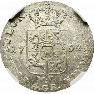 Stanislaus Augustus, Zloty 1792 MV - NGC MS63