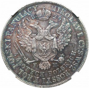 Kingdom of Poland, Nicholas I, 5 zloty 1829 FH - NGC AU