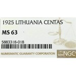 Lithuania, 1 cent 1925 - NGC MS63