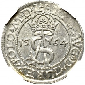 Sigismund II Augustus, 3 groschen 1564, Vilnius - L/L NGC MS63