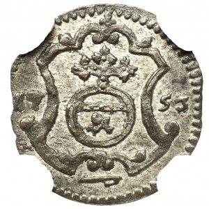 Saxony, Friedrich August II, Heller 1753 - NGC MS62
