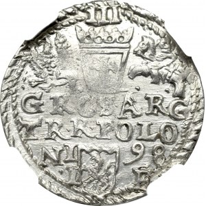 Zygmunt III Waza, Trojak 1598, Olkusz - NGC MS64