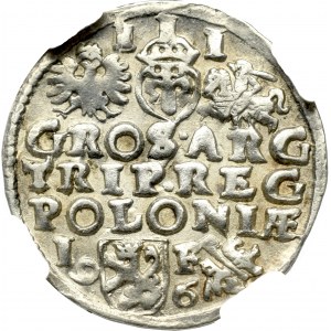 Zygmunt III Waza, Trojak 1596, Lublin - NGC MS62