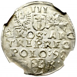 Sigismund III, 3 groschen 1598, Fraustadt - NGC MS65