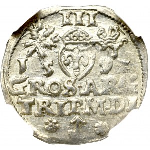 Zygmunt III Waza, Trojak 1592, Wilno - NGC MS63