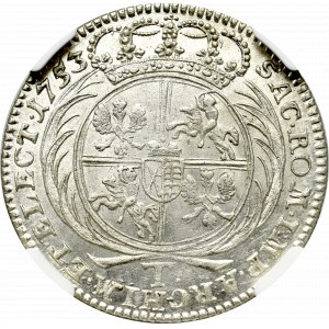 Saxony, Friedrich August II, 18 groschen 1753 - NGC MS62