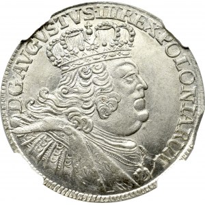 Saxony, Friedrich August II, 18 groschen 1755 - NGC MS63