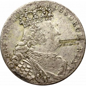Pruskie naśladownictwo monety Augusta III, Ort 1755 B, Wrocław