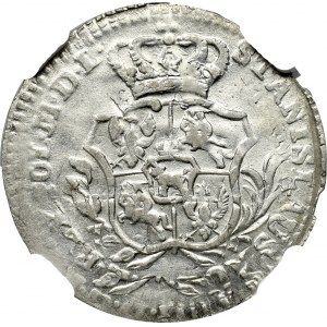 Stanisław August Poniatowski, Półzłotek 1766 FS - piękny NGC AU Details