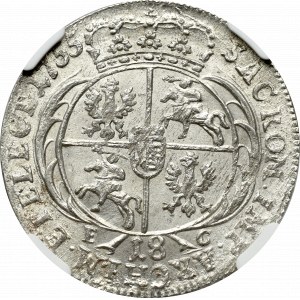 Saxony, Friedrich August II, 18 groschen 1755 - NGC MS64