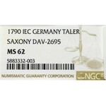 Niemcy, Saksonia, Talar 1790 - NGC MS62