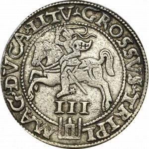 Zygmunt II August, Trojak 1562, Wilno - portretowy LI/LITV