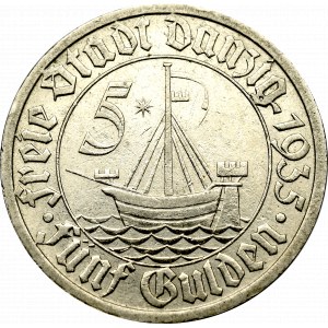 Free City of Danzig, 5 gulden 1935