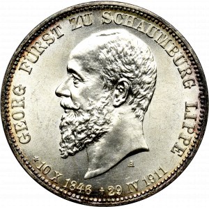 Niemcy, Schaumburg-Lippe, 3 marki 1911 - pośmiertne