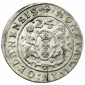 Sigismund III, 18 groschen 1624, Danzig - date overstriked