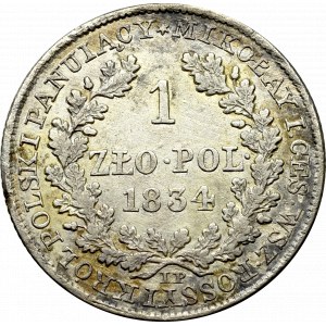 Kingdom of Poland, Nicholas I, 1 zloty 1834 IP