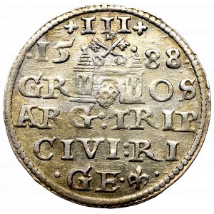 Sigismund III Vasa, 3 groschen 1588 Riga