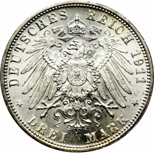 Germany, Bayern, 3 mark 1911