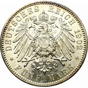 Germany, Saxony, 5 mark 1902