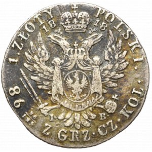 Kingdom of Poland, Alexander I, 1 zloty 1818 IB