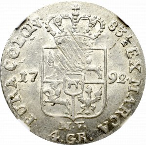 Stanislaus Augustus, 4 groschen 1792 MV - NGC MS61