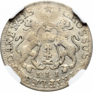 August III Sas, Trojak 1755 Gdańsk - NGC AU55