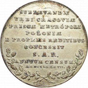Stanisław August Poniatowski, Medal dar dla Krakowa 1787, Holzhausser - Kopia galwaniczna