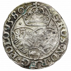Stephen Bathory, Groschen 1580, Olcusia - Glaubicz in shield