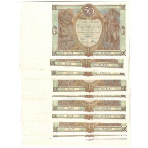 II RP, zestaw 25 sztuk x 50 złotych 1929 kolejne numery