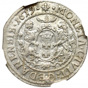 Zygmunt III Waza, Ort 1619, Gdańsk - S-B nad podstawą kartusza NGC MS61