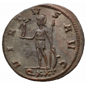 Cesarstwo Rzymskie, Probus, Antoninian, Ticinum - piękny i rzadki legioniści na tarczy