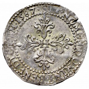 France, Henri III, 1/4 franc 1587, Rouen