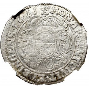 John II Casimir, 18 groschen 1661, Elbing - NGC AU53