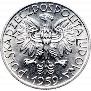 PRL, 5 złotych 1959 - PCGS MS65