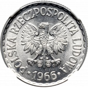 PRL, 1 złoty 1966 - NGC MS66