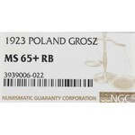 II Republic of Poland, 1 groschen 1923 - NGC MS65+ RB