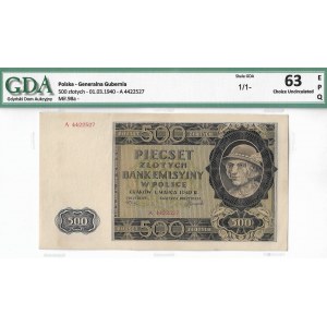 GG, 500 złotych 1940 A - GDA 63EPQ