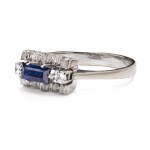 Ring with sapphire and diamonds 2nd half of 20th century.