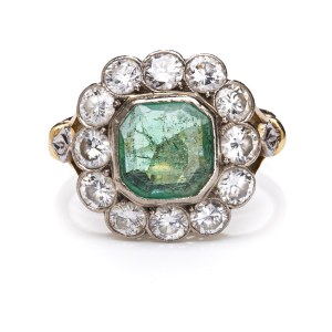 Ring with emerald and diamonds 1960s.