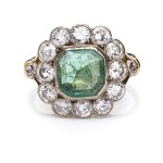 Ring with emerald and diamonds 1960s.