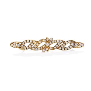 Diamond brooch circa mid-20th century.