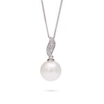 Pearl and diamond pendant early 21st century.
